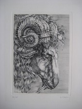 DAUTRY MARC GRAVURE 73 SIGNÉE AU CRAYON NUM/125 HANDSIGNED NUMB ETCHING LE BOUC