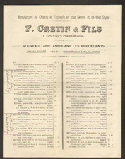 TOURNUS (71) USINE de SIEGES & CHAISES Paille Canné "F. CRETIN & Fils"