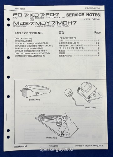 Original roland service manual - service,