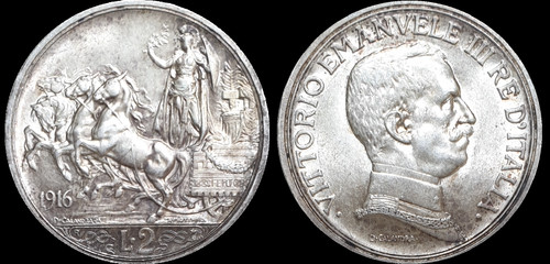 Italy 1916 unc lire lira - 1916, 2