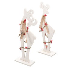  Décoration d'élan de noël, 2 pièces, vitrine, décor d'élan, décoration de Table