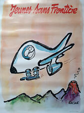 Affiche vintage Reiser Poster "Jeunes sans frontières"