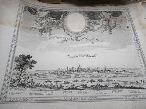 Grande gravure vue corbie en - grande,