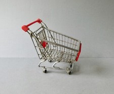 mini Caddie de supermarché en métal et plastique rouge, jouet