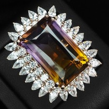 Bague en or rose en argent