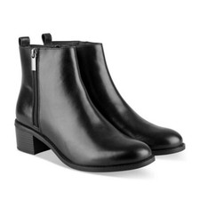 Bottines Atelier Mégis Noir Cuir Véritable double Fermeture éclair Taille 38
