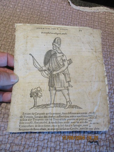 Ancienne gravure portrait - portrait, d'un