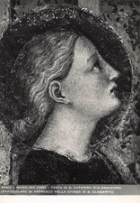 ITALIE ROME BASILIQUE SAINT CLEMENT TETE DE SAINTE CATHERINE FRESQUE P