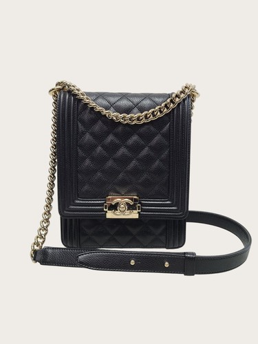 Chanel sac boy noir or - noir, et