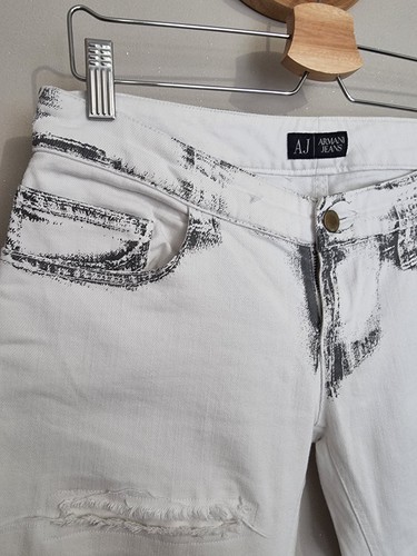 Armani jeans blanc gris - armani,