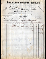 PARIS (XI°) MACHINES à COUDRE "HURTU / DILIGEON" Facture en 1901