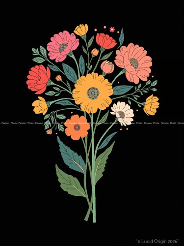 Photo floral kawaii moderne - photo, a4