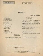Récitation Odelette - Ley Madeleine - 1959