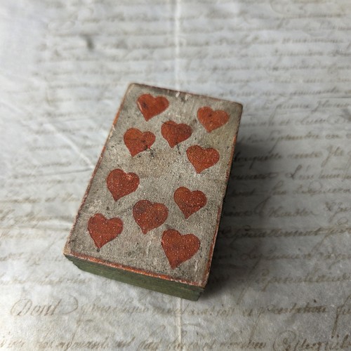 Boîte timbres bois carte - a,