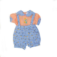 Ensemble salopette courte à fleurs bébé fille.en orange et bleu lavande, 6 - 23 mois,