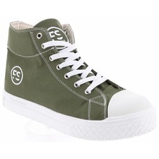 Chaussures de Sécurité Hautes - Kaki, Semelles Antidérapantes Blanches - Fashion