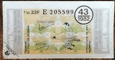 Billet de loterie nationale 1982 43e Tranche du Faucon Pèlerin - 27/10/1982