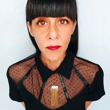 Collier Agatha doré Vintage maille serpent avec pendentif franges métalliques