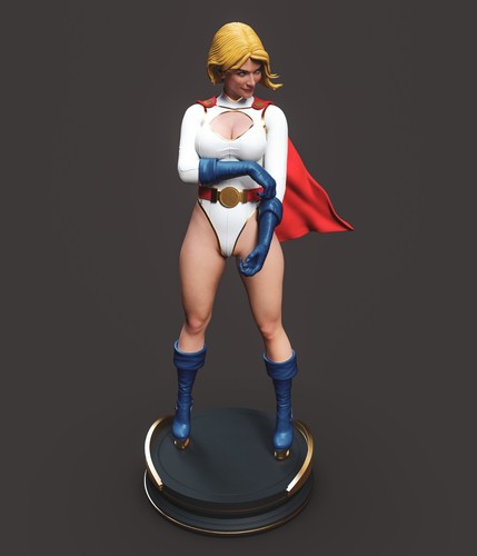 Figurine résine power girl - en,
