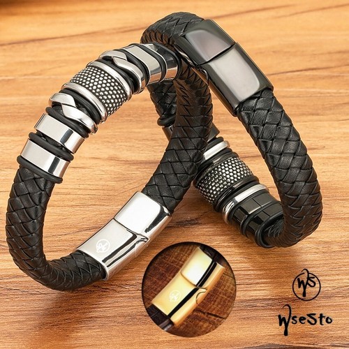 Bracelet wsesto cuir - bracelet, noir
