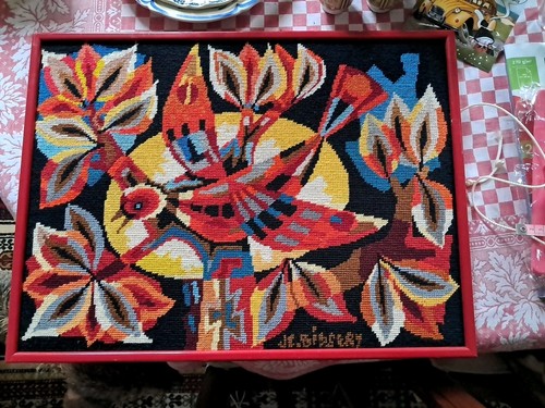 Ancien tableau tapisserie - tapisserie, en