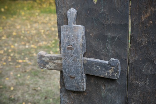 Porte bois dogon avec sa - dogon,