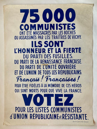 Affiche communiste 75000 - communiste], "75000