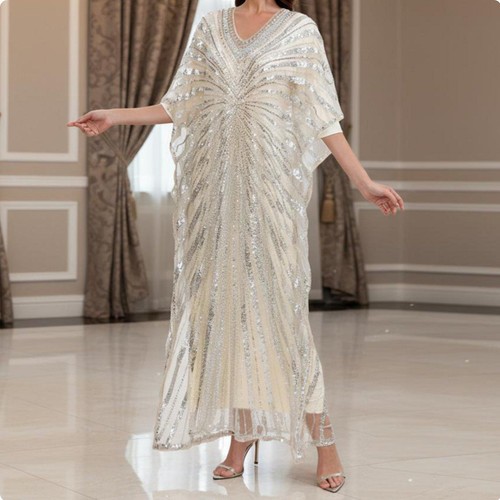 Caftan sequins perles - caftan, et