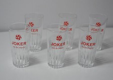 Lot de 6 verres JOKER, 15 cl, état neuf, 11 x 5.5 cm, sérigraphiés Joker