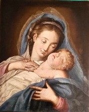 Madone et enfant suiveur de Giovanni Salvi milieu XVII proche Hyacinthe Rigaud
