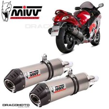 double échappement SUZUKI GSX-R 1300 HAYABUSA 2010 2011 MIVV Oval Titane CC