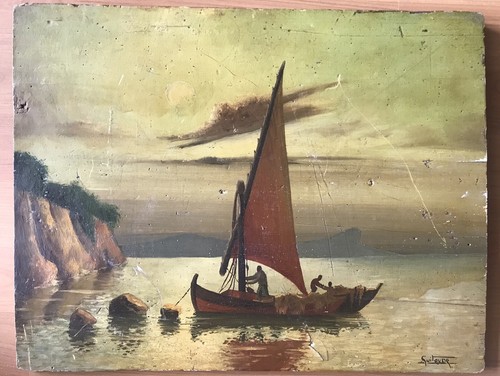Peinture huile tableau marine - peinture,
