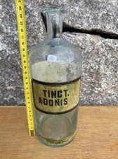 N. 10 POT Flacon Bouteille Soufflée d’Apothicaire, Pharmacie VERRE Blanc Ancien