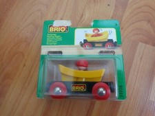 Vintage BRIO 1990 Bois Train Voie Ferroviaire 33228 Rocking Wagon