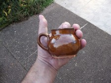 Ancien Pot cul noir terre vernissée No Creil et Montereau