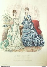 Gravure Mode illustree 1875 #