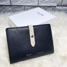 Portefeuille CELINE cuir à bretelles moyennes à deux volets couleur noir arti...