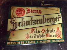 ANCIENNE TOLE BIERE BRASSERIE  SCHUTZENBERGER LA PATRIE VERITABLE MARS  ALSACE