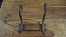VINTAGE ANCIEN PORTE MANTEAU BOIS COURBE 2 PATERES THONET? BAUMANN?