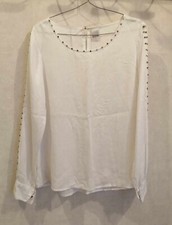 Blouse blanche satinée - , perles