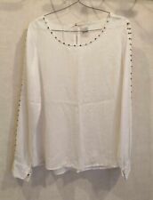 Blouse blanche satinée perles dorées viscose T38 Vila Clothes (2311023)