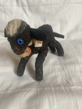 Ancien STEIFF SWAPL  mouton Agneau Noir  12 cm 1957-66 Étiquette 