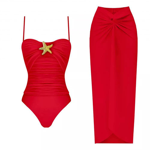 Robe plage rouge - de, jupe