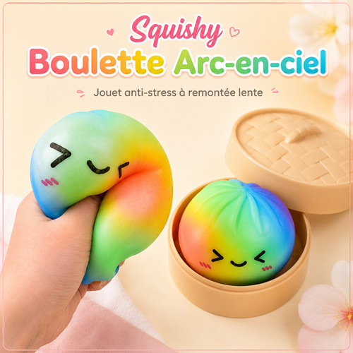 Squishy boulette arc ciel - squishy,