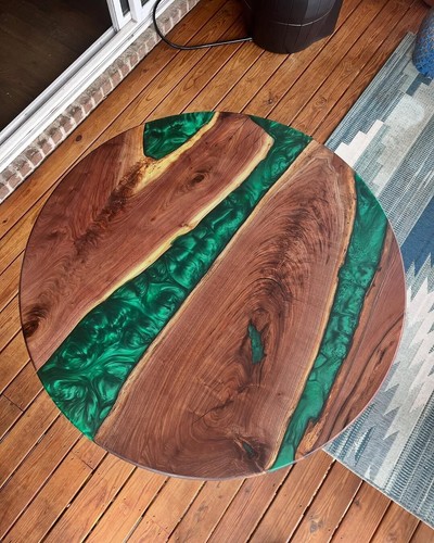 Table basse résine époxy - table,