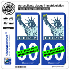2 Stickers autocollants plaque