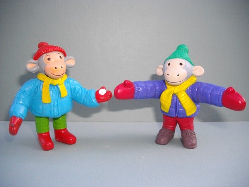 Anciennes figurines singe - -,