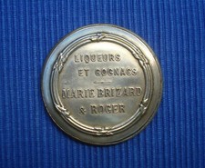 C3 Miroir de Poche Publicitaire Ancien MARIE BRIZARD et ROGER Liqueur Bar Bistro