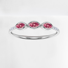 Bague tourmaline rose marquise