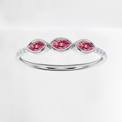 Bague tourmaline rose marquise